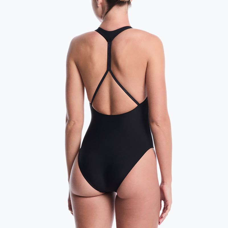 Moteriškas vientisas maudymosi kostiumėlis Nike Hydralock Luxe Sail Boat V-Neck black 3