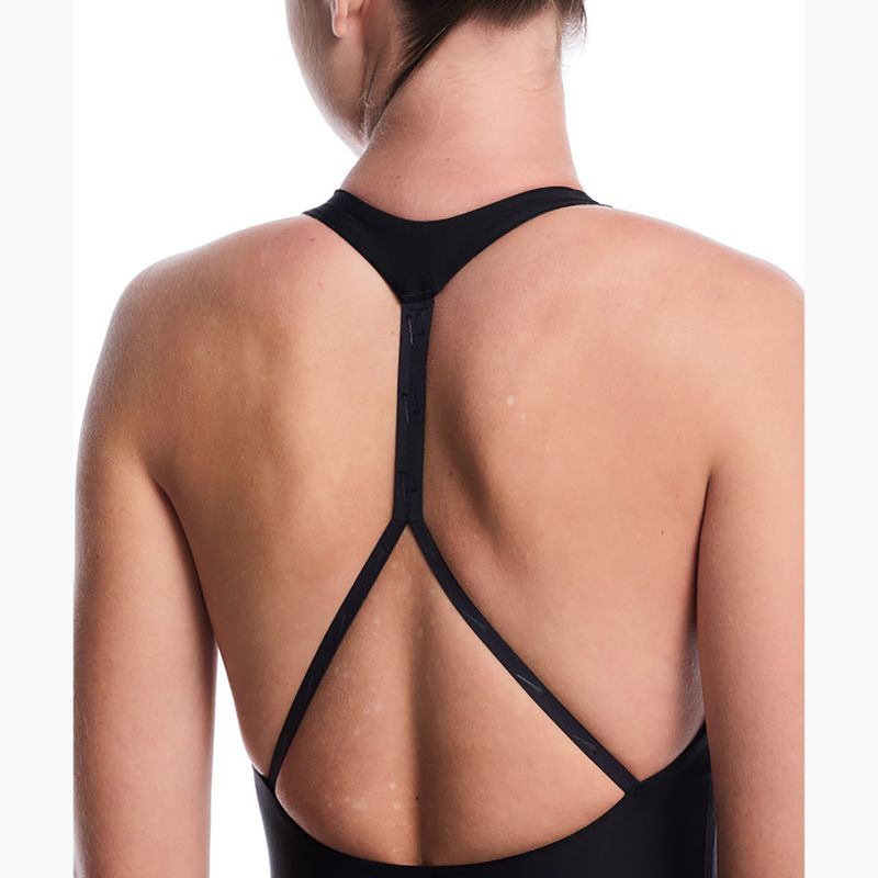 Moteriškas vientisas maudymosi kostiumėlis Nike Hydralock Luxe Sail Boat V-Neck black 4