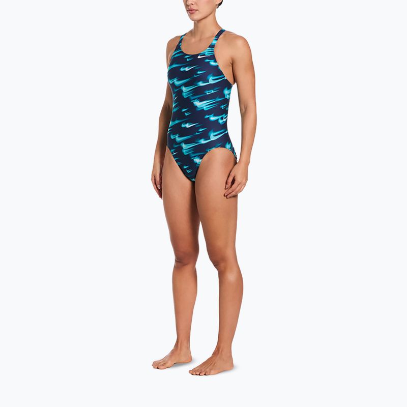 Moteriškas vientisas maudymosi kostiumėlis Nike Hydrastrong Multi Pr green abyss 2