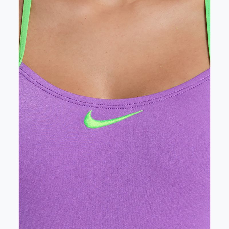 Moteriškas vientisas maudymosi kostiumėlis Nike Hydrastrong Logo Graphic T-Back bright violet 4
