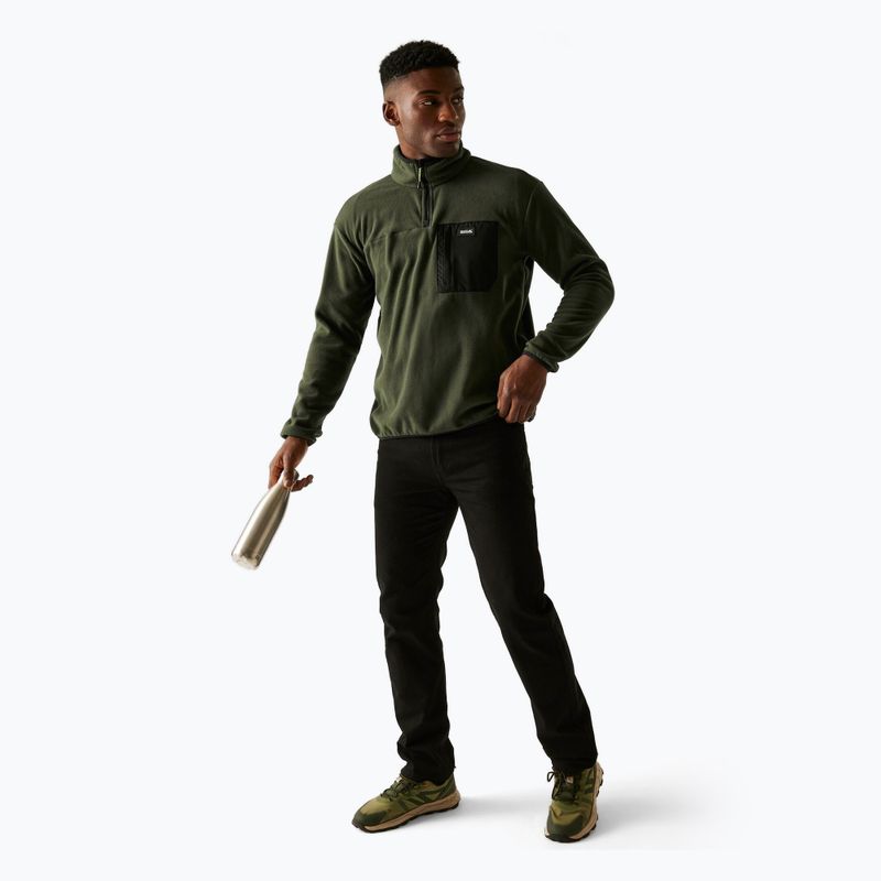 Vyriškas flisinis džemperis REGATTA Frankie Half Zip dark khaki 2