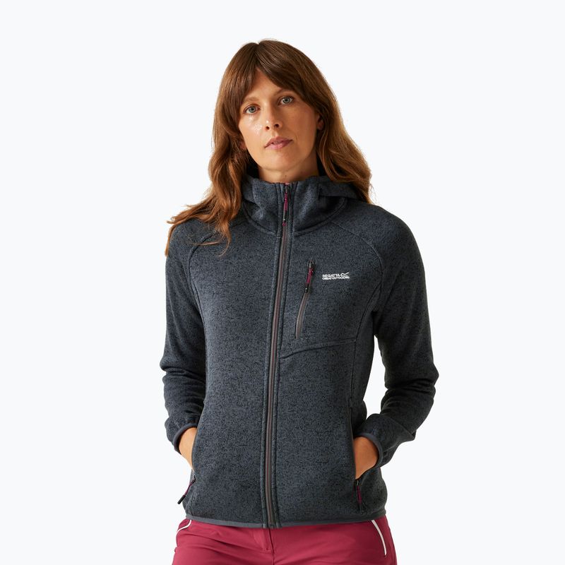 Moteriškas vilnonis džemperis su gobtuvu REGATTA Newhill II seal grey/pop