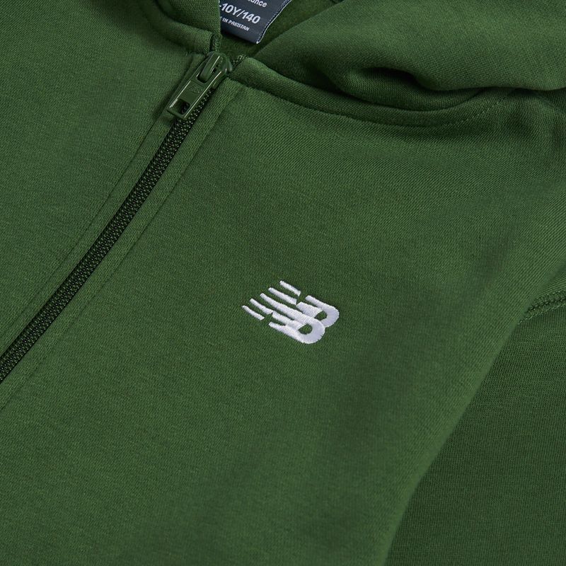 Vaikiškas džemperis New Balance Brush Back Small Logo Full Zip Hoodie dark alpine green 3