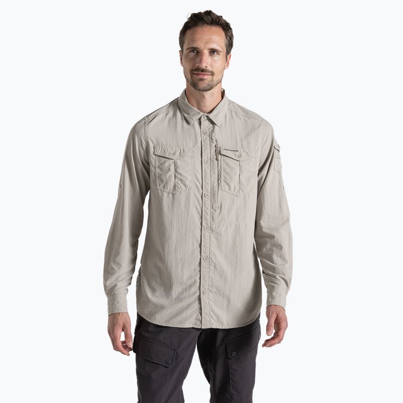 Vyriški marškinėliai Craghoppers NosiLife Adventure Long Sleeved Shirt III parchment