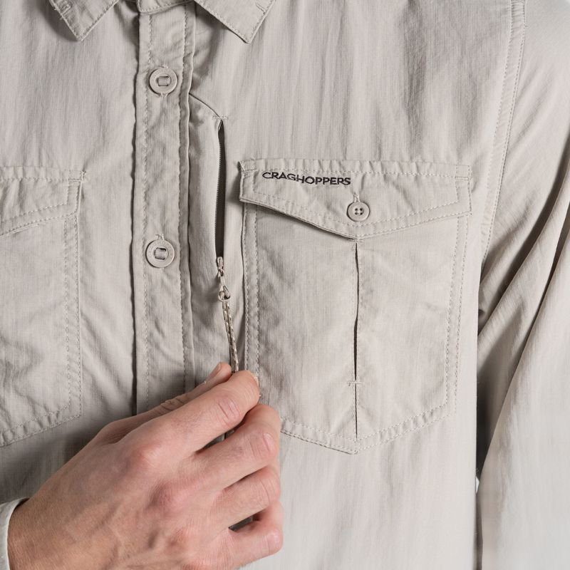 Vyriški marškinėliai Craghoppers NosiLife Adventure Long Sleeved Shirt III parchment 6