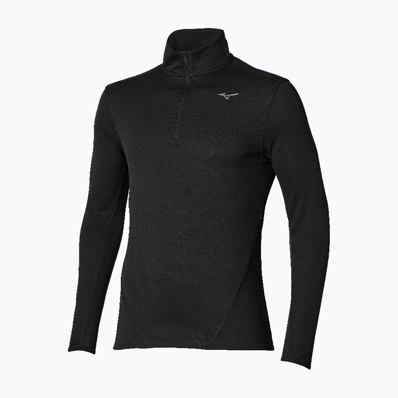 Vyriški bėgimo marškinėliai su ilgomis rankovėmis Mizuno Tech Thermal Charge Breath Thermo Half Zip Long Sleeve Tee black