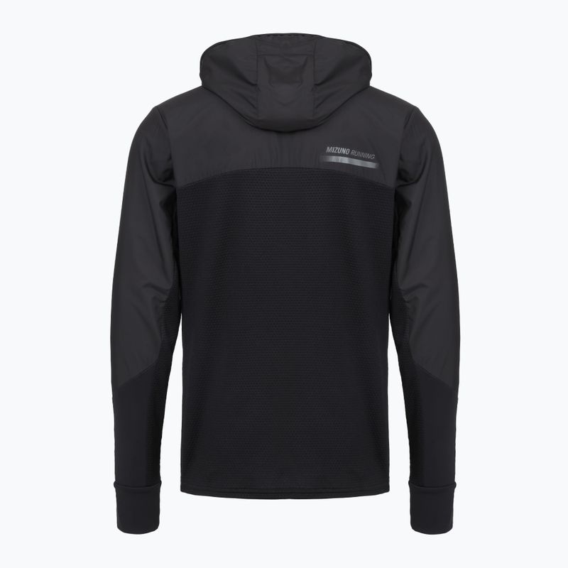 Vyriška bėgimo striukė Mizuno Active Warmalite Hybrid Full Zip Hooded Long Sleeve Top black 2