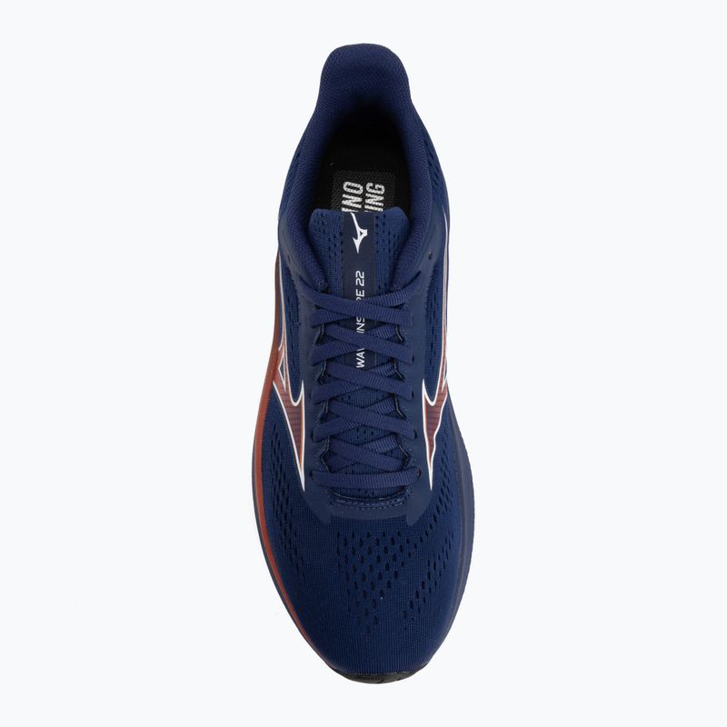 Vyriški bėgimo batai Mizuno Wave Inspire 22 beacon blue/tomato puree/firecracker 5