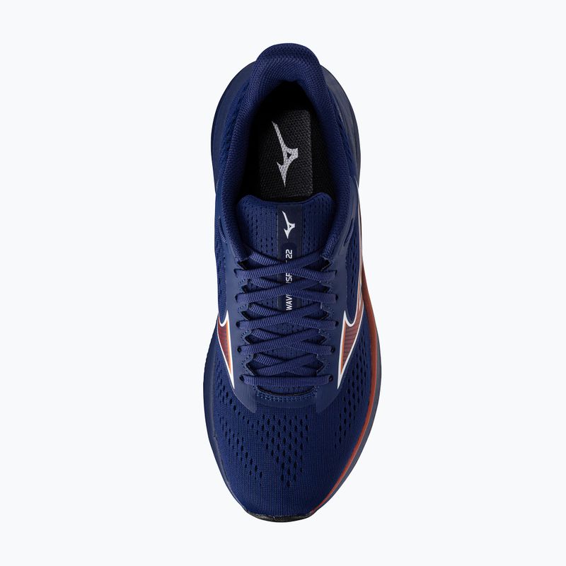 Vyriški bėgimo batai Mizuno Wave Inspire 22 beacon blue/tomato puree/firecracker 5