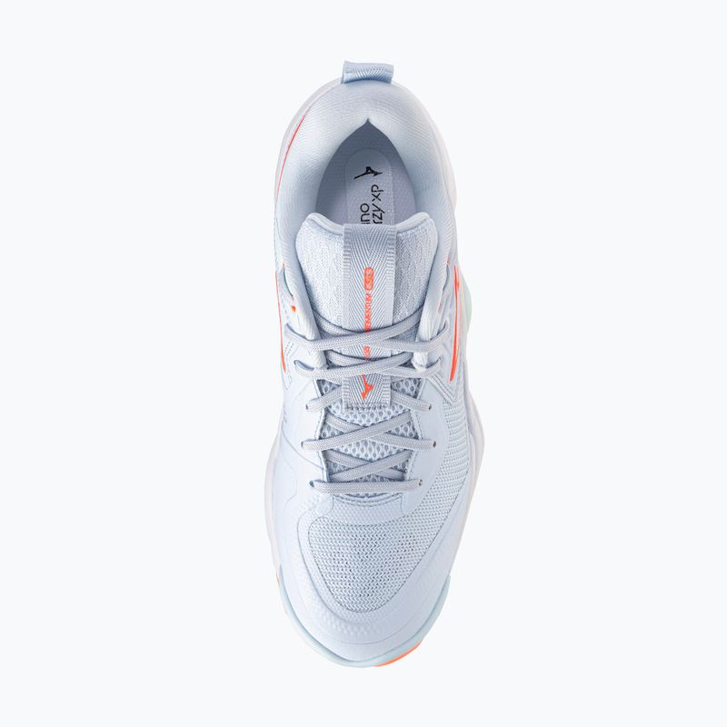 Moteriški tinklinio bateliai Mizuno Wave Momentum Elite blue finch/white/lava orange 5