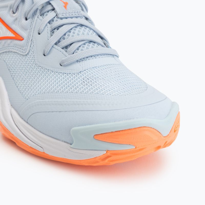 Moteriški tinklinio bateliai Mizuno Wave Momentum Elite blue finch/white/lava orange 7