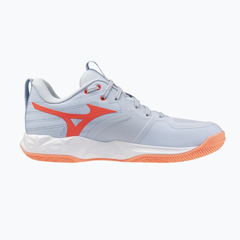 Moteriški tinklinio bateliai Mizuno Wave Momentum Pro blue finch/lava orange/flamingo coral 2