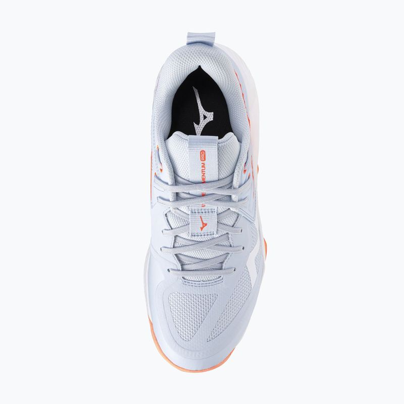 Moteriški tinklinio bateliai Mizuno Wave Momentum Pro blue finch/lava orange/flamingo coral 5