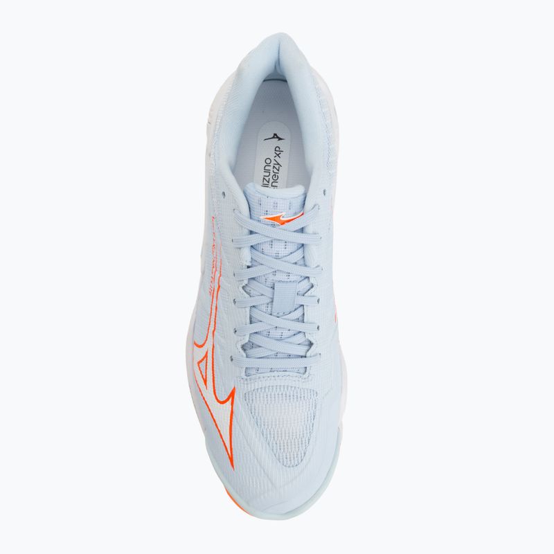 Moteriški tinklinio bateliai Mizuno Wave Lightning Elite blue finch/white/lava orange 5