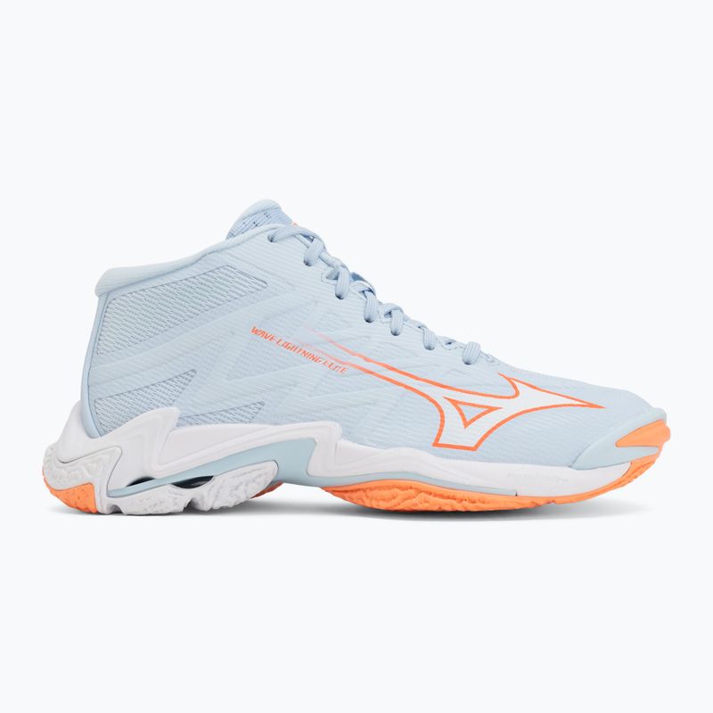 Moteriški tinklinio bateliai Mizuno Wave Lightning Elite Mid blue finch/whitelava orange 2