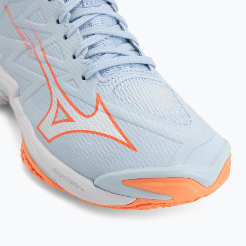 Moteriški tinklinio bateliai Mizuno Wave Lightning Elite Mid blue finch/whitelava orange 7