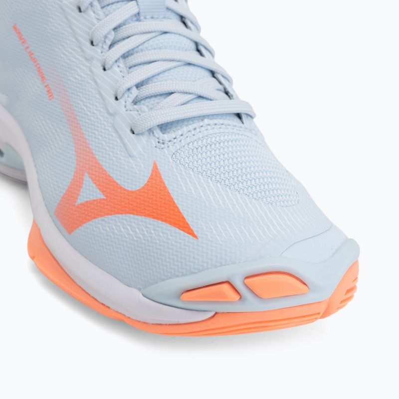 Moteriški tinklinio bateliai Mizuno Wave Lightning Pro Mid blue finch/lava orange/flamingo coral 7