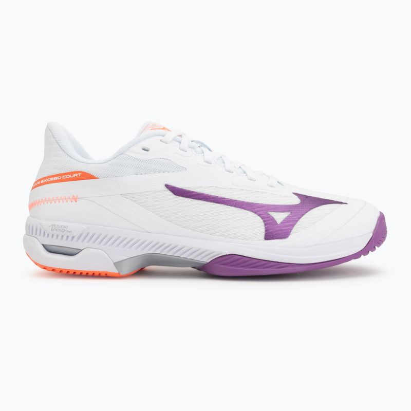 Moteriški teniso bateliai Mizuno Wave Exceed Court AC white/dahlia/lava orange 2