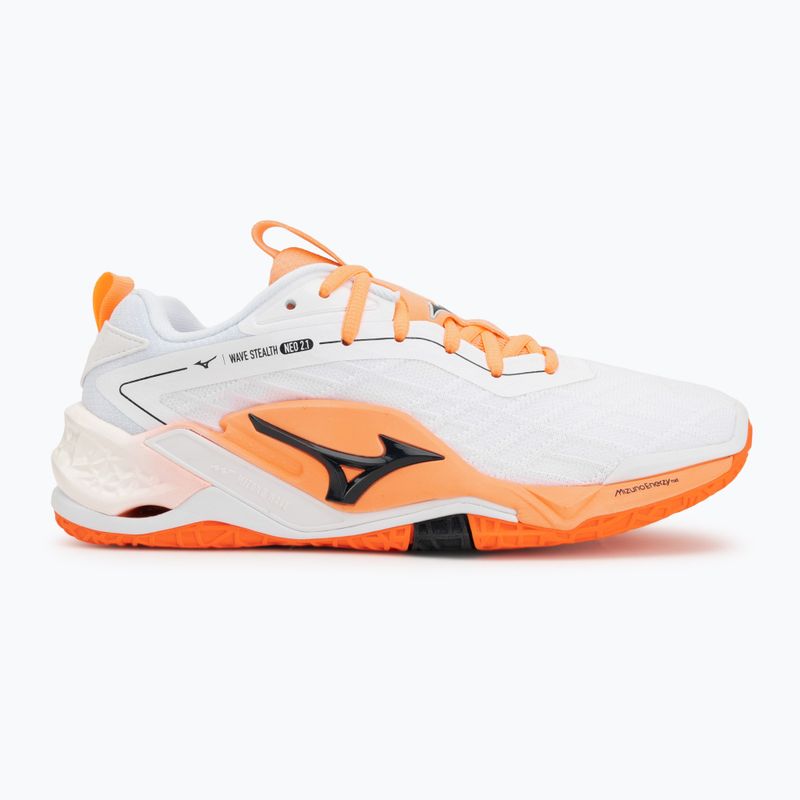 Rankinio bateliai Mizuno Wave Stealth Neo 2.1 white/black/flamingo coral 2
