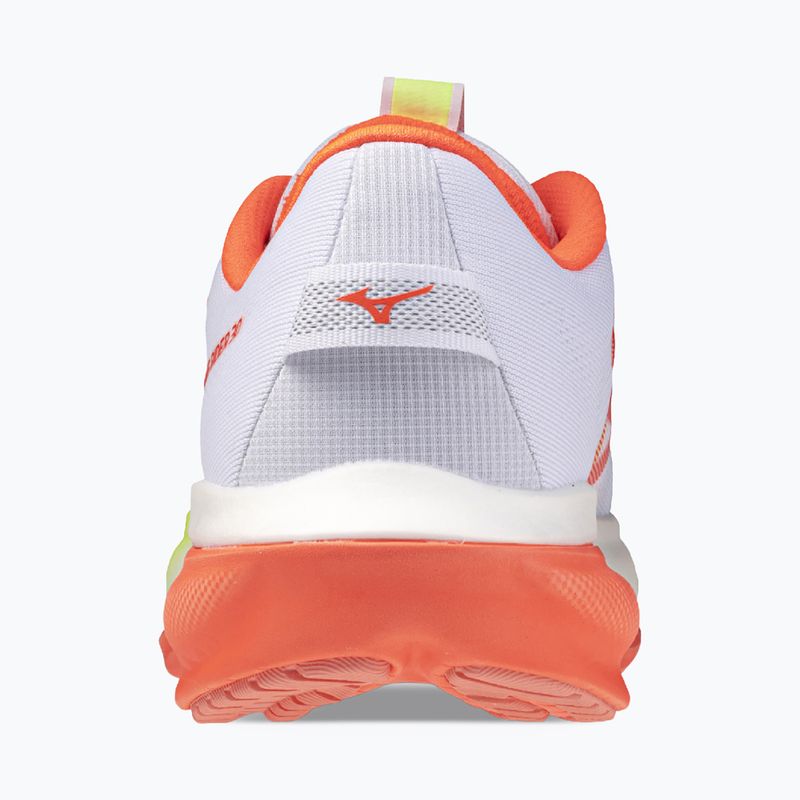 Moteriški bėgimo batai Mizuno Wave Rider 30 white/flamingo coral/lime pulp 5