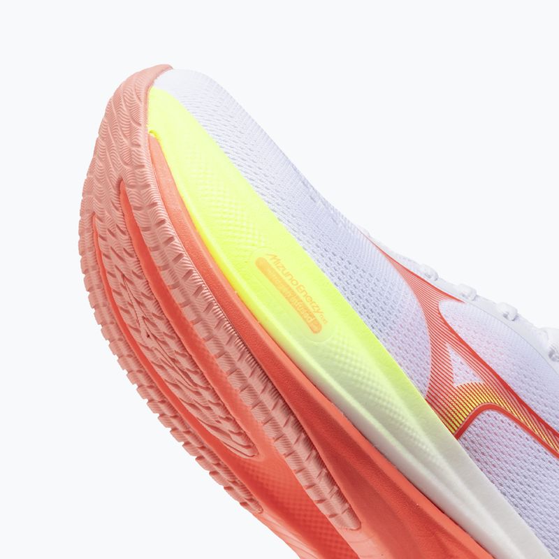 Moteriški bėgimo batai Mizuno Wave Rider 30 white/flamingo coral/lime pulp 8