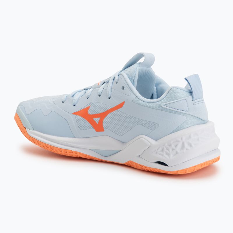 Moteriški rankinio bateliai Mizuno Wave Stealth Neo 2.1 blue finch/lava orange/white 3