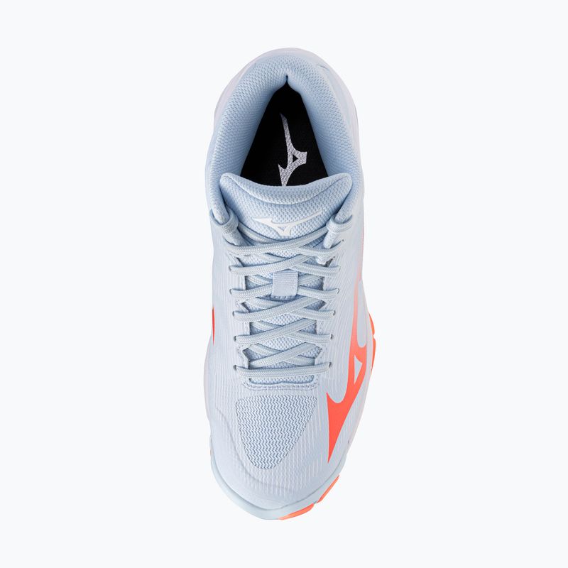 Moteriški tinklinio bateliai Mizuno Wave Lightning Pro Mid blue finch/lava orange/flamingo coral 5