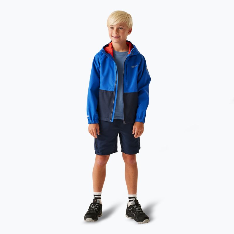 REGATTA Hanleigh II vaikiška striukė nuo lietaus olympian blue/navy/tangerine tango 2