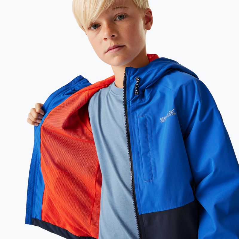 REGATTA Hanleigh II vaikiška striukė nuo lietaus olympian blue/navy/tangerine tango 4