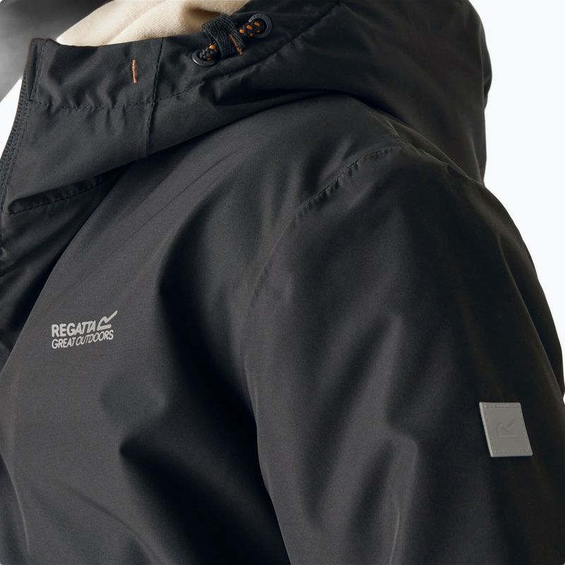Vaikiška vėjo nepraleidžianti striukė REGATTA Hillain Warm black/pumpkin spice/ash 7