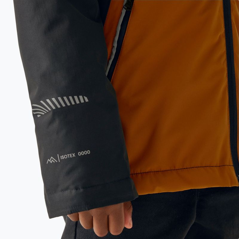 Vaikiška vėjo nepraleidžianti striukė REGATTA Hillain Warm black/pumpkin spice/ash 8