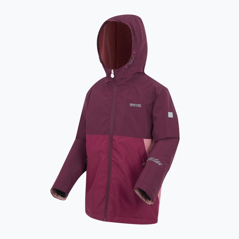 Vaikiška vėjo striukė REGATTA Hillain Warm fig/dark pimento/dusty rose 9