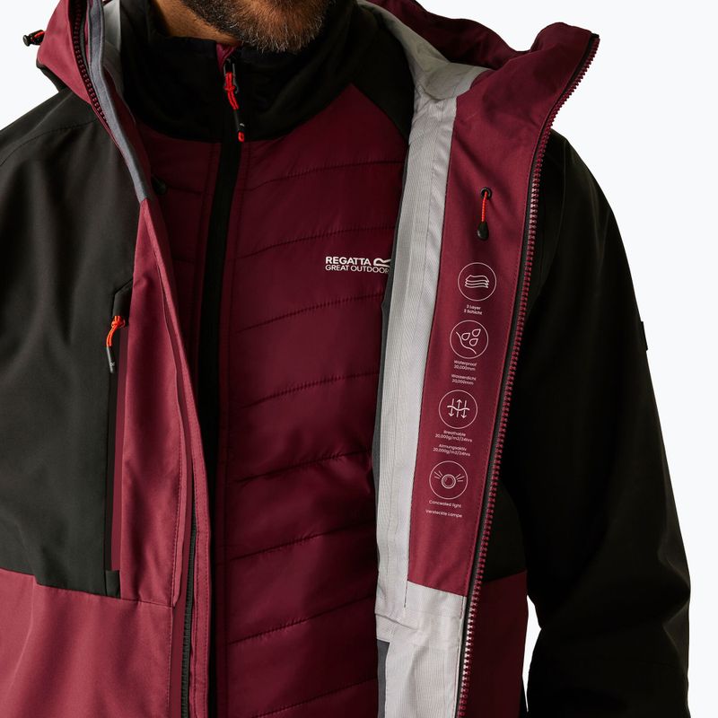 Vyriška 3-in-1 striukė REGATTA Sacramento dark maroon/black 8