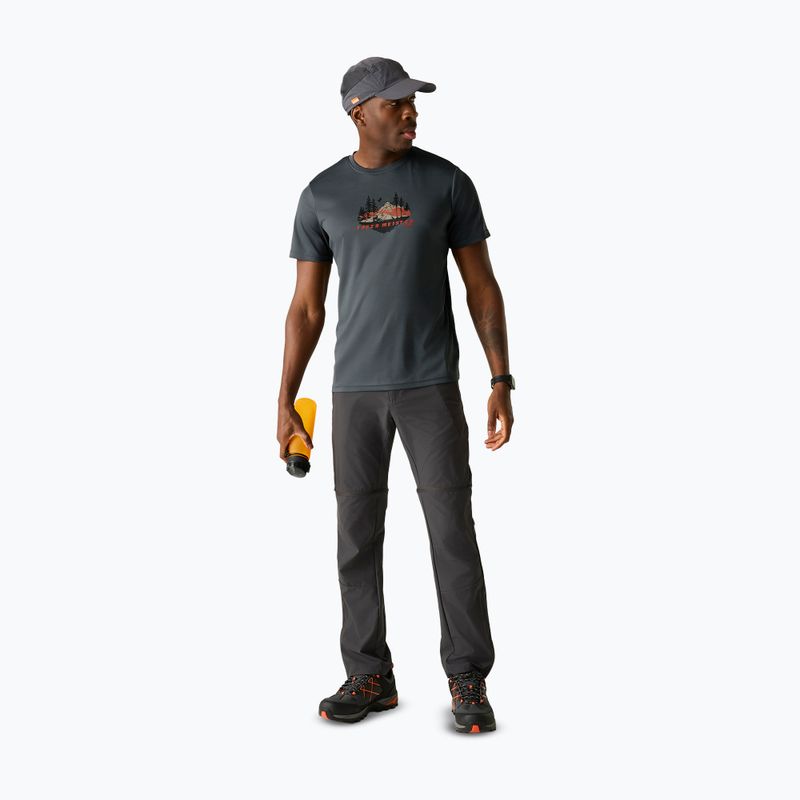 Vyriški žygio marškinėliai REGATTA Fingal Slogan dark storm 2