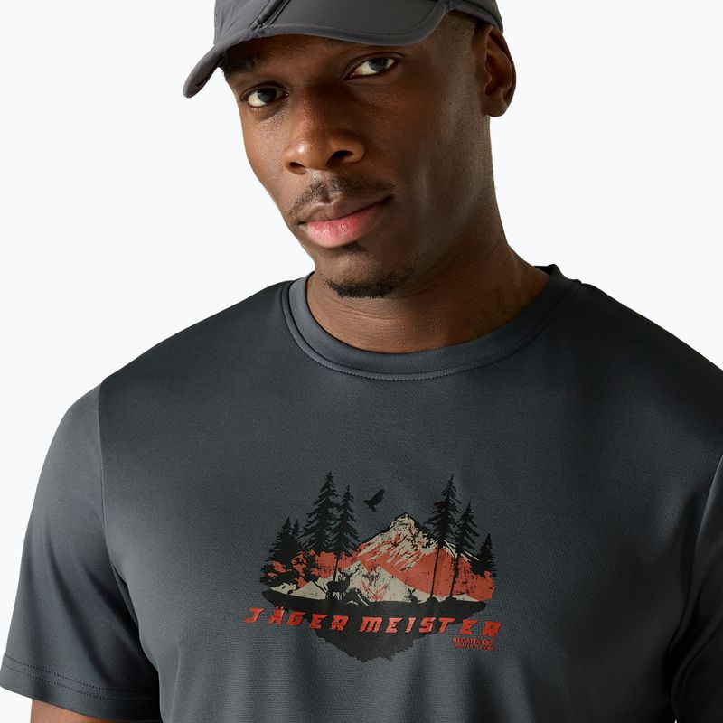 Vyriški žygio marškinėliai REGATTA Fingal Slogan dark storm 4