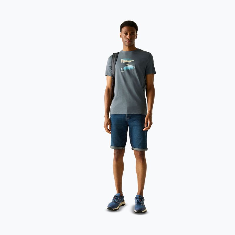 Vyriški trekingo marškinėliai REGATTA Breezed dark storm 2