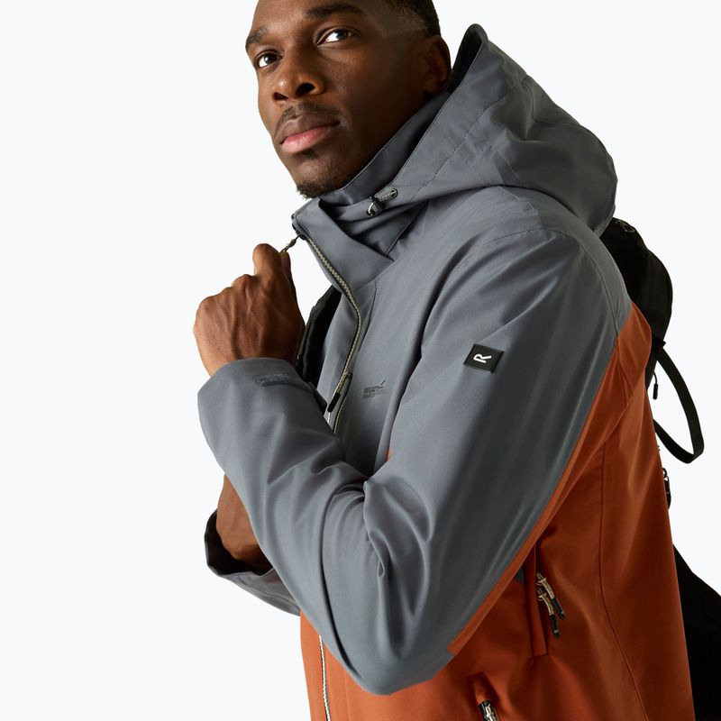 Vyriškas lietpaltis REGATTA Waterproof Shell Bosfield brick/dark storm 7