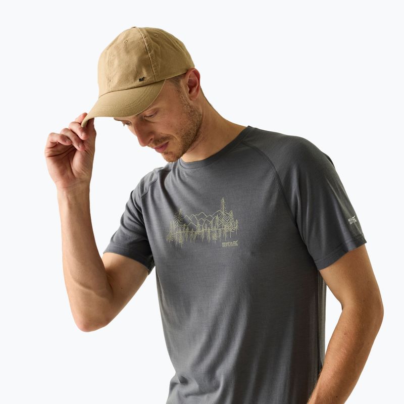 Vyriški trekingo marškinėliai REGATTA Escade dark storm 4