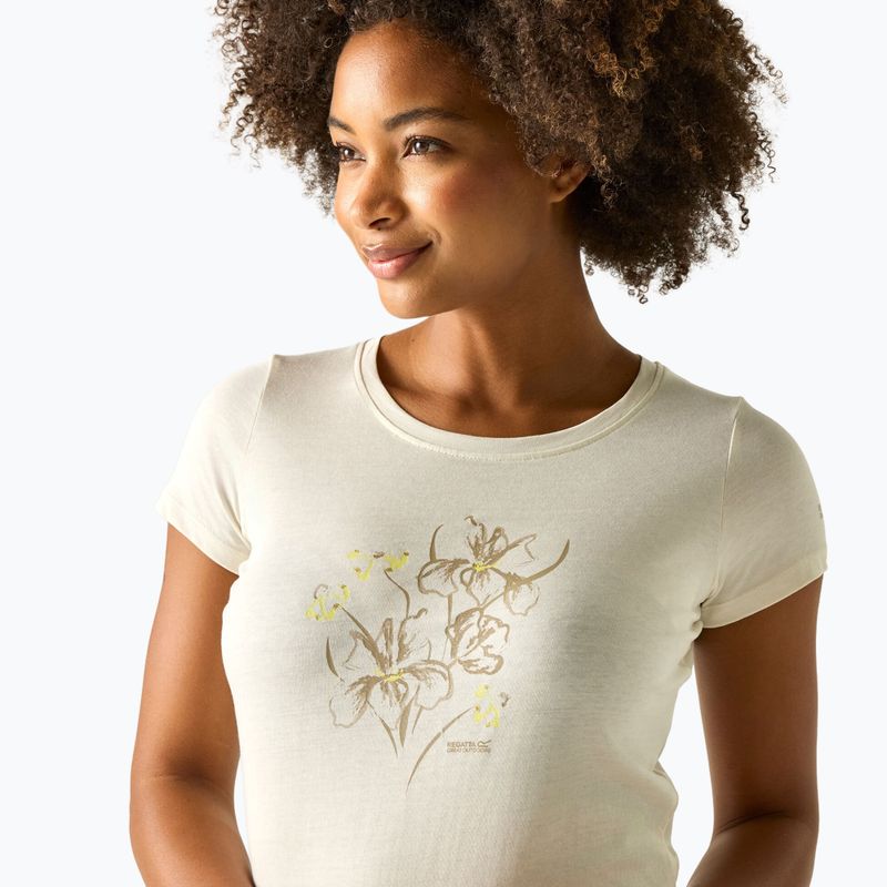 Moteriški trekingo marškinėliai REGATTA Breezed barley white 5