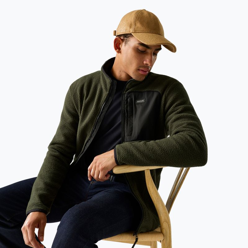 Vyriškas flisinis džemperis REGATTA Frankie Borg dark khaki/black 5