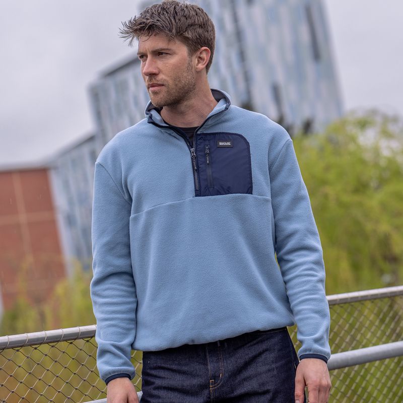 Vyriškas flisinis džemperis REGATTA Frankie Borg Half Zip grey mirage/black 10