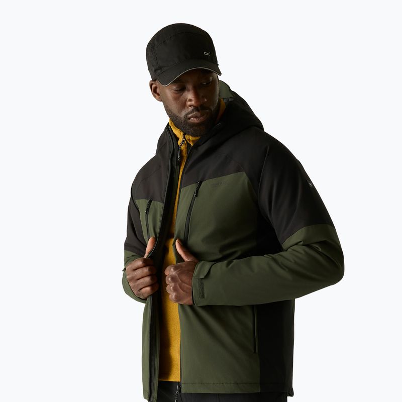 Vyriška lietaus striukė REGATTA Highton Stretch Padded dark khaki/black 4