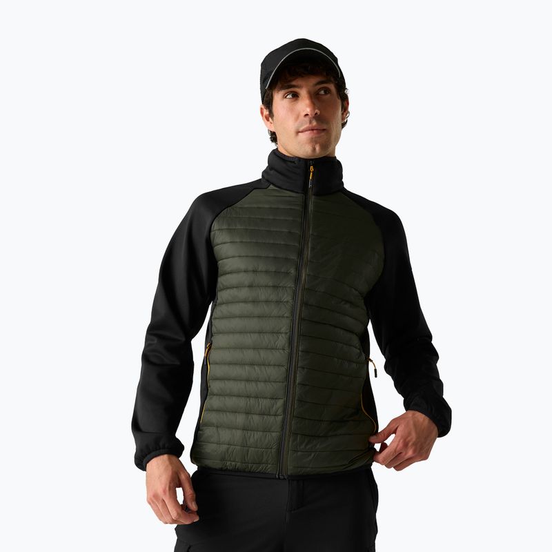Vyriška hibridinė striukė REGATTA Clumber Hybrid dark khaki/black/sunset 4