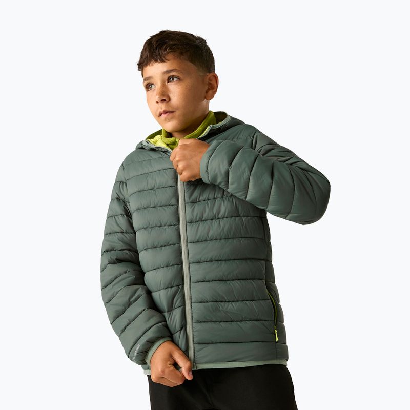 Vaikiška pūsta striukė REGATTA Hooded Marizion dark forest green/wild lime 6