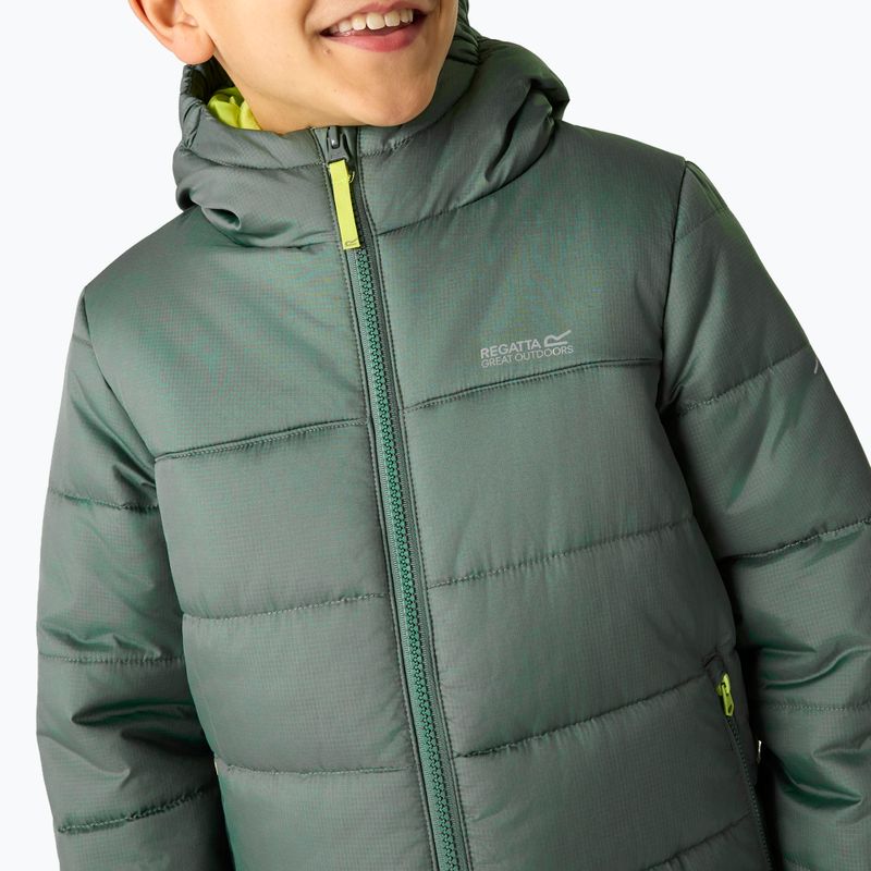 Vaikiška pūsta striukė REGATTA Hooded Marizion dark forest green/wild lime 11