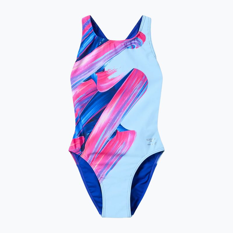 Moteriškas vientisas maudymosi kostiumėlis Speedo FL Placement Printed Powerback brushy shadows/cruise 7