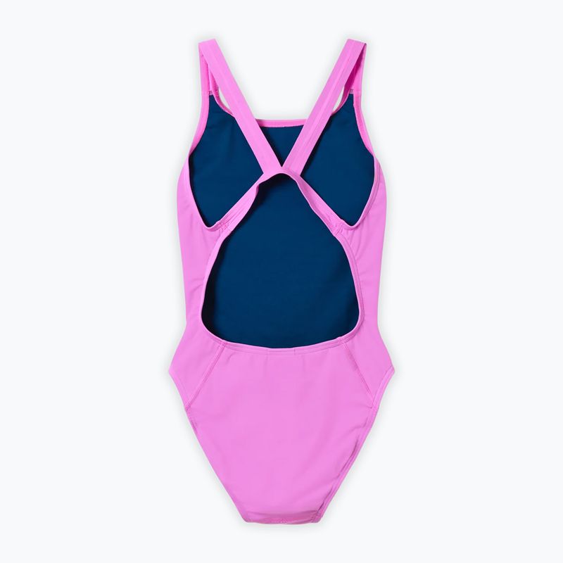 Moteriškas vientisas maudymosi kostiumėlis Speedo Solid Leaderback orchid shine 2