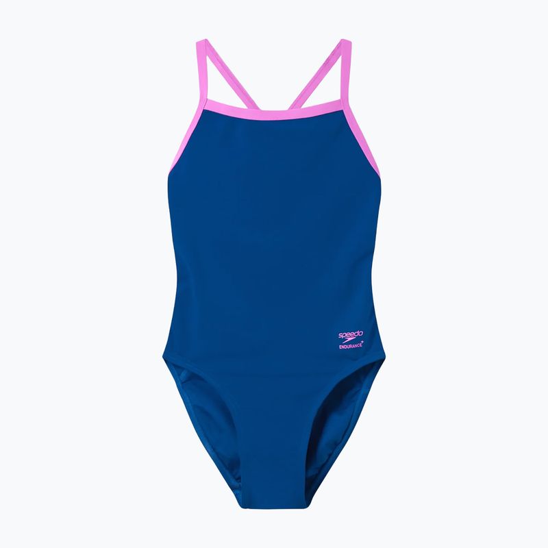 Moteriškas vientisas maudymosi kostiumėlis Speedo Solid Turnback denim teal 6