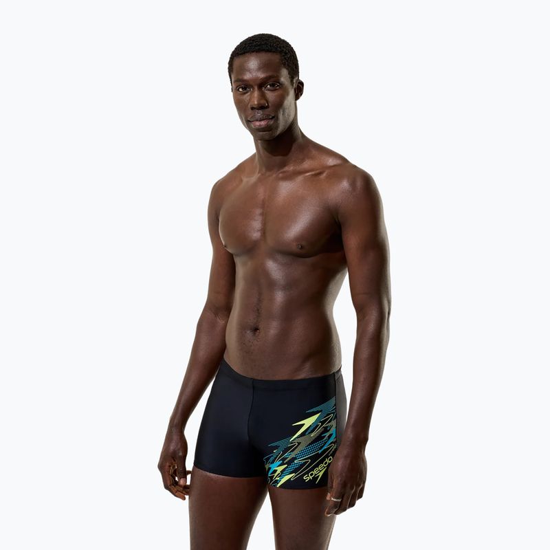 Vyriškos maudymosi trumpikės Speedo Medley Logo Aquashort anthracite/hyper teal 5