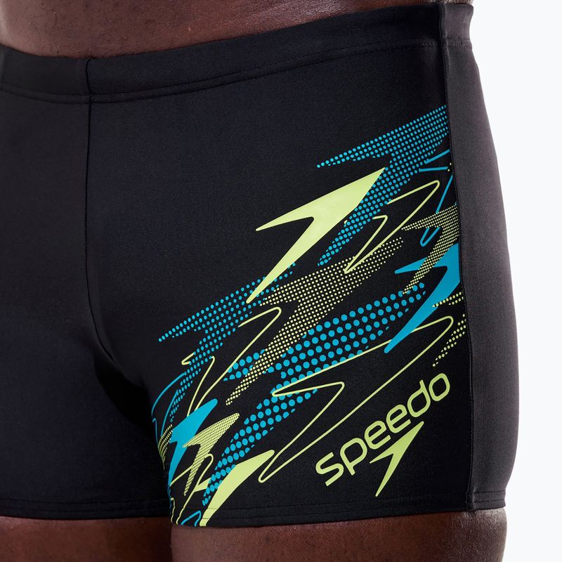 Vyriškos maudymosi trumpikės Speedo Medley Logo Aquashort anthracite/hyper teal 6